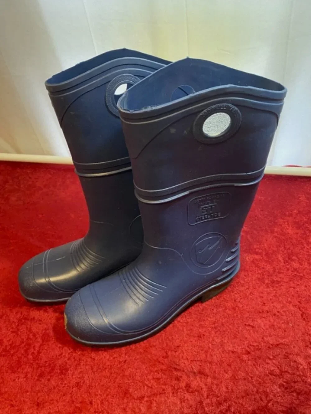 Dunlop Steel Toe Rubber Boots Blue Unisex M11 Pull Tab ASTMF2413-18